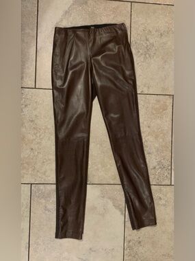 Danier Leather mixed media Italian Leather Pants women’s size 10 Brown